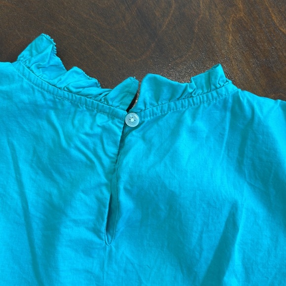 J. Crew Factory flutter sleeve turquoise sleeveless top - Picture 3 of 3